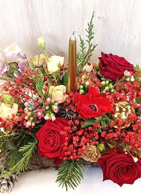 bûche de noel fleuriste